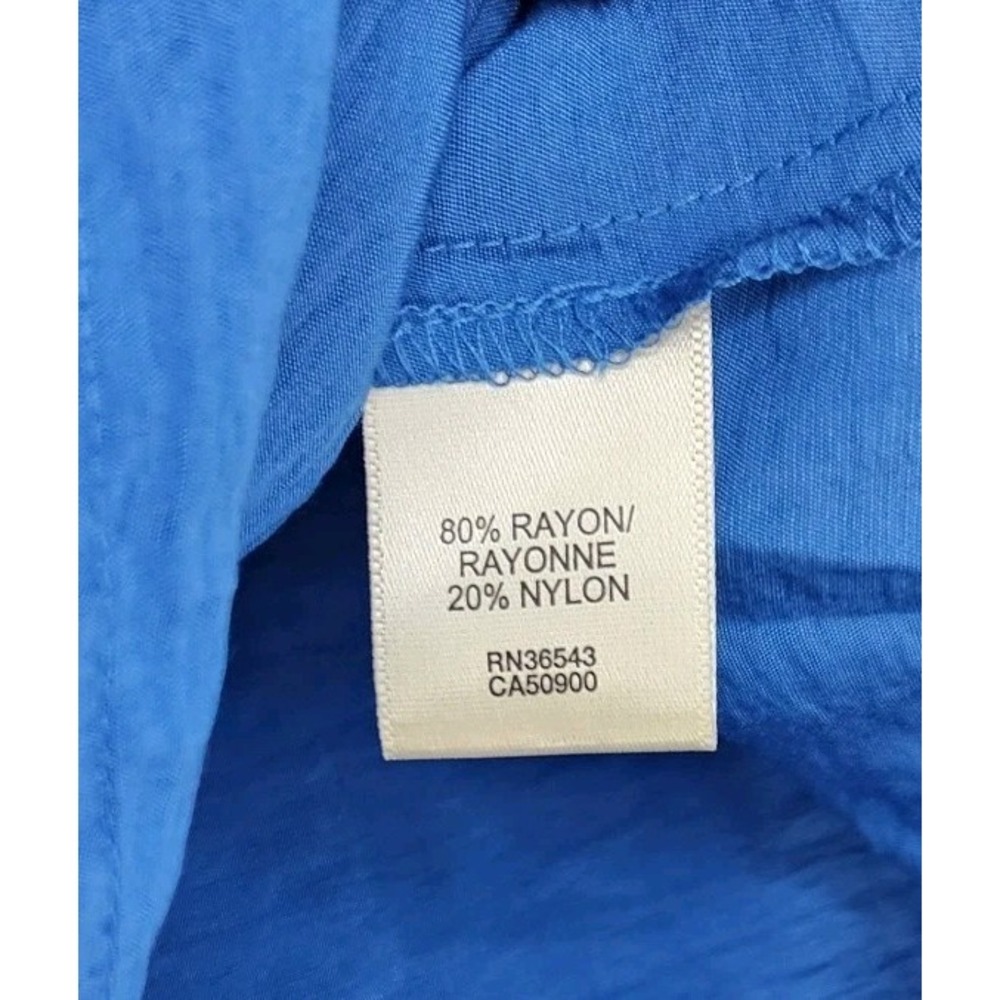 Van Heusen Cobalt Blue NotchNeck TunicTop XXS Flowy Quiet Luxury CorporateGirlie - Picture 6 of 7